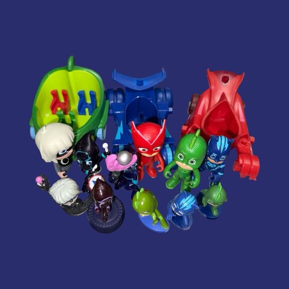 Pj Mask Cars Vehicles Luna Girl, Night Ninja, Gekko, Owlet Cake Toppers Figures - Picture 3 of 6